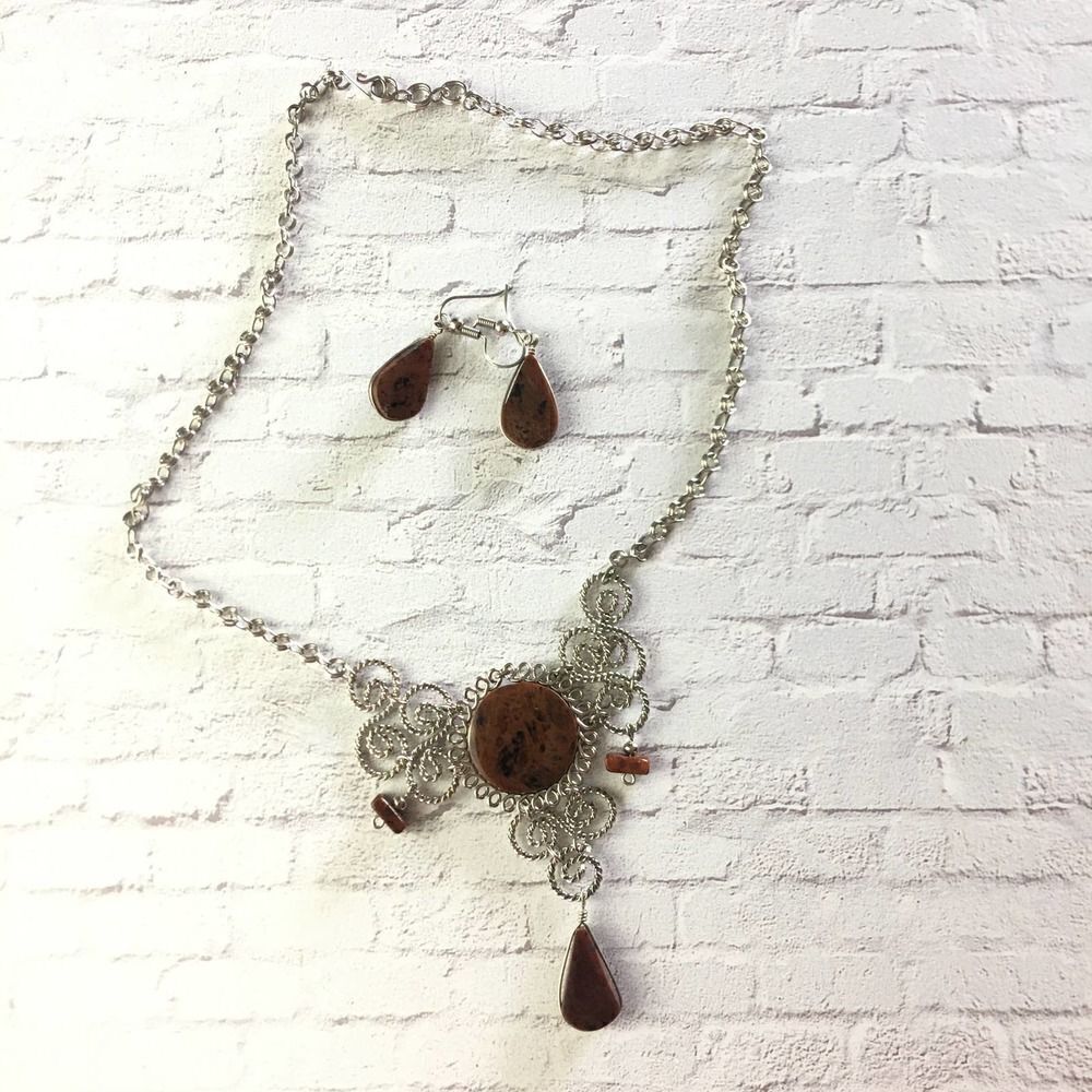 Peruvian Stone Necklace & Earring Set